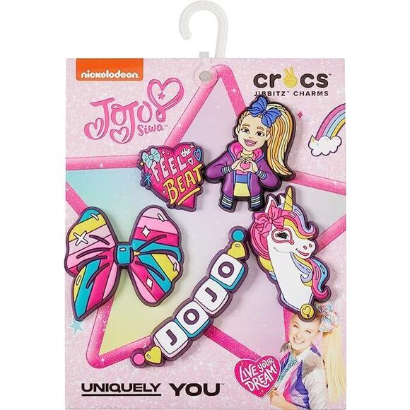 Crocs JoJo Siwa 5-Pack Jibbitz Shoe Charms Nickelodeon Feel The Beat Shoe Charms - Picture 1 of 4